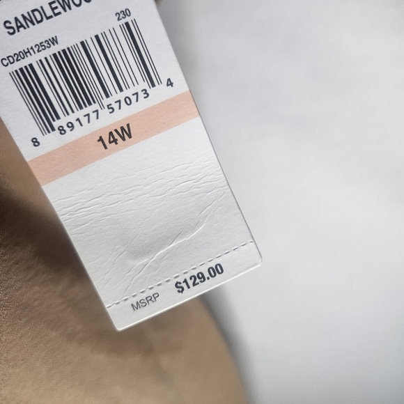 RACHEL Rachel Roy Sandlewood Flutter Sleeve Midi Dress PTP 21" NWT Nude Neutral - Picture 9 of 10